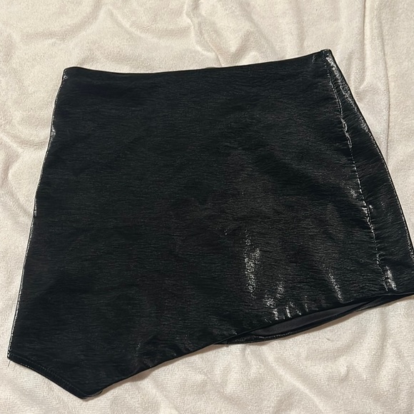 shopakira Dresses & Skirts - ShopAkira Black Vegan Leather Mini Skort Size Medium